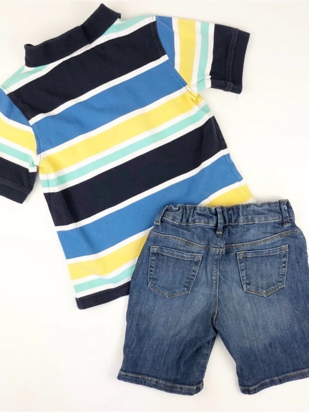 Gymboree Short Sleeve Polo Shirt & Jean Shorts Outfit Size 4:5